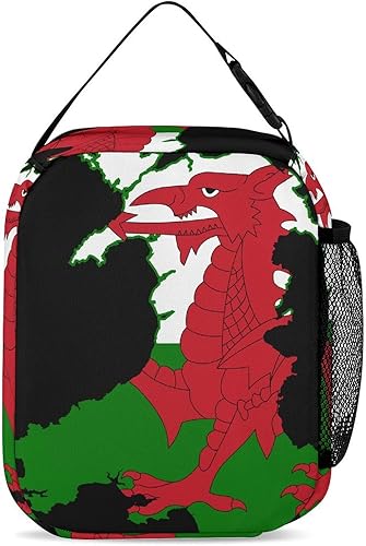 Miniatura 3 de Flag Map of Wales Insulated Lunch Bag for Women Men Reusable Lunch Box Tote Bag for Work Travel