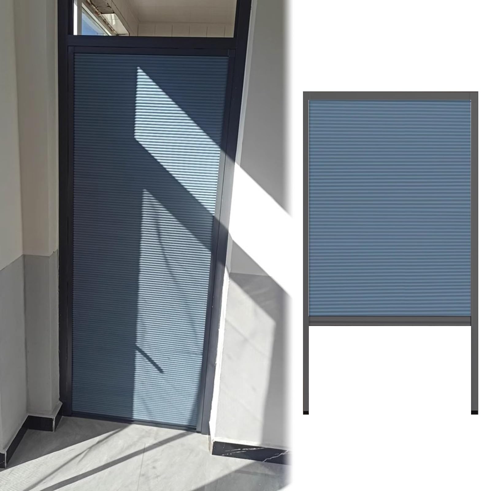 Porte de séparation accordéon pour chambre et couloir fonctionnel