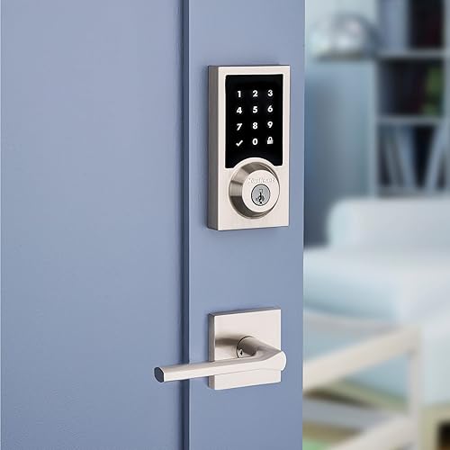 Miniatura 6 de Kwikset SmartCode 916 Z-Wave Smart Lock, cerradura de puerta compatible con anillo de entrada sin llave, cerrojo electrónico con pantalla táctil,