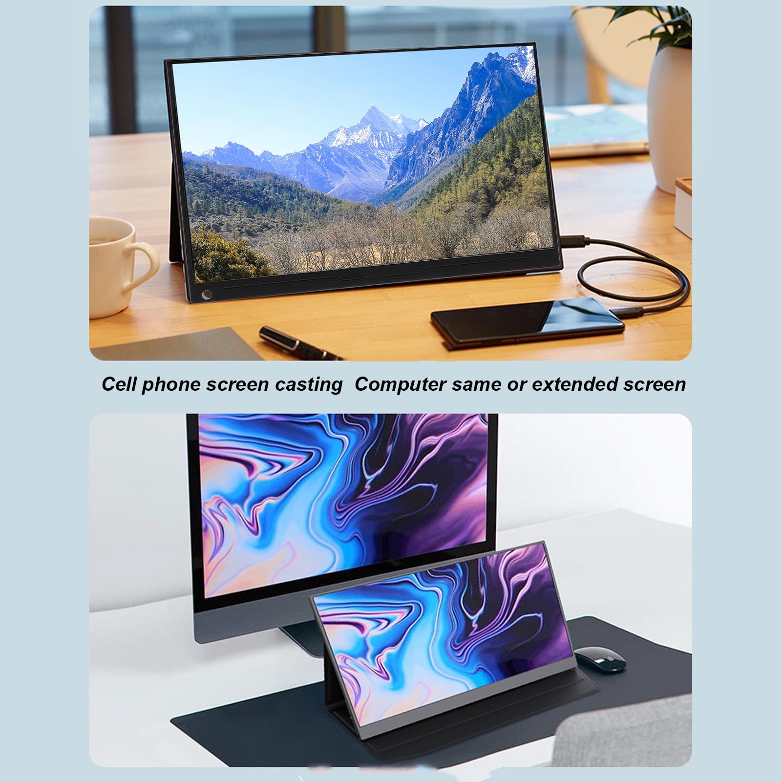 Prechen Monitor touchscreen portatile 18,5 pollici, HDR, 1080P con USB