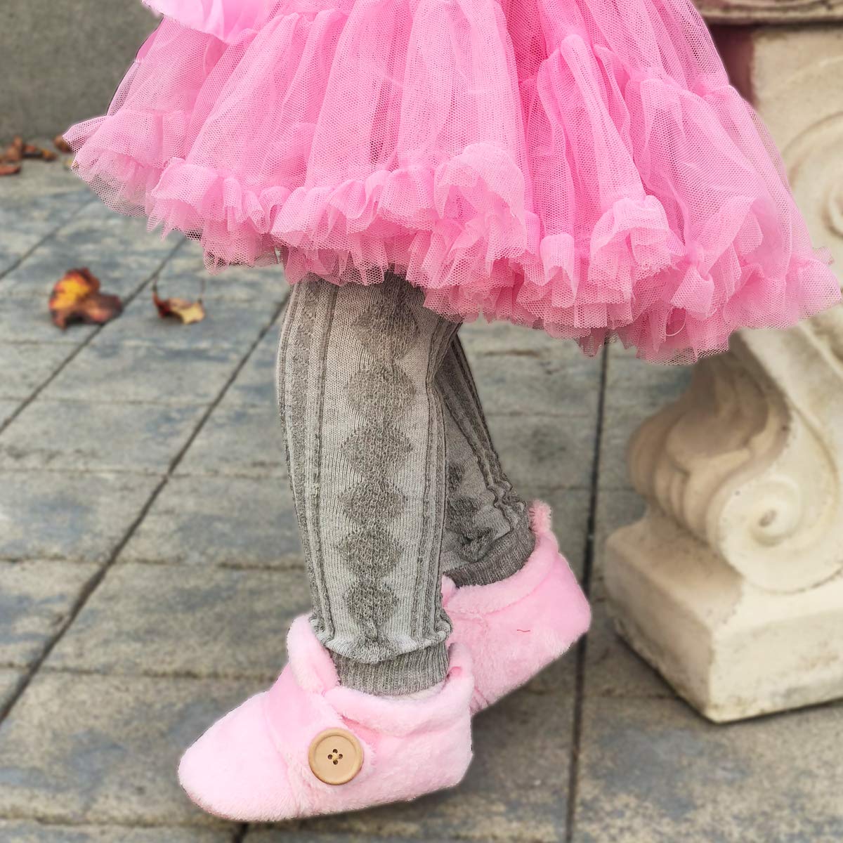 allydrew Paquete de 3 calentadores de piernas de bebé y calentadores de piernas para niños pequeños, gris, blanco, rosa