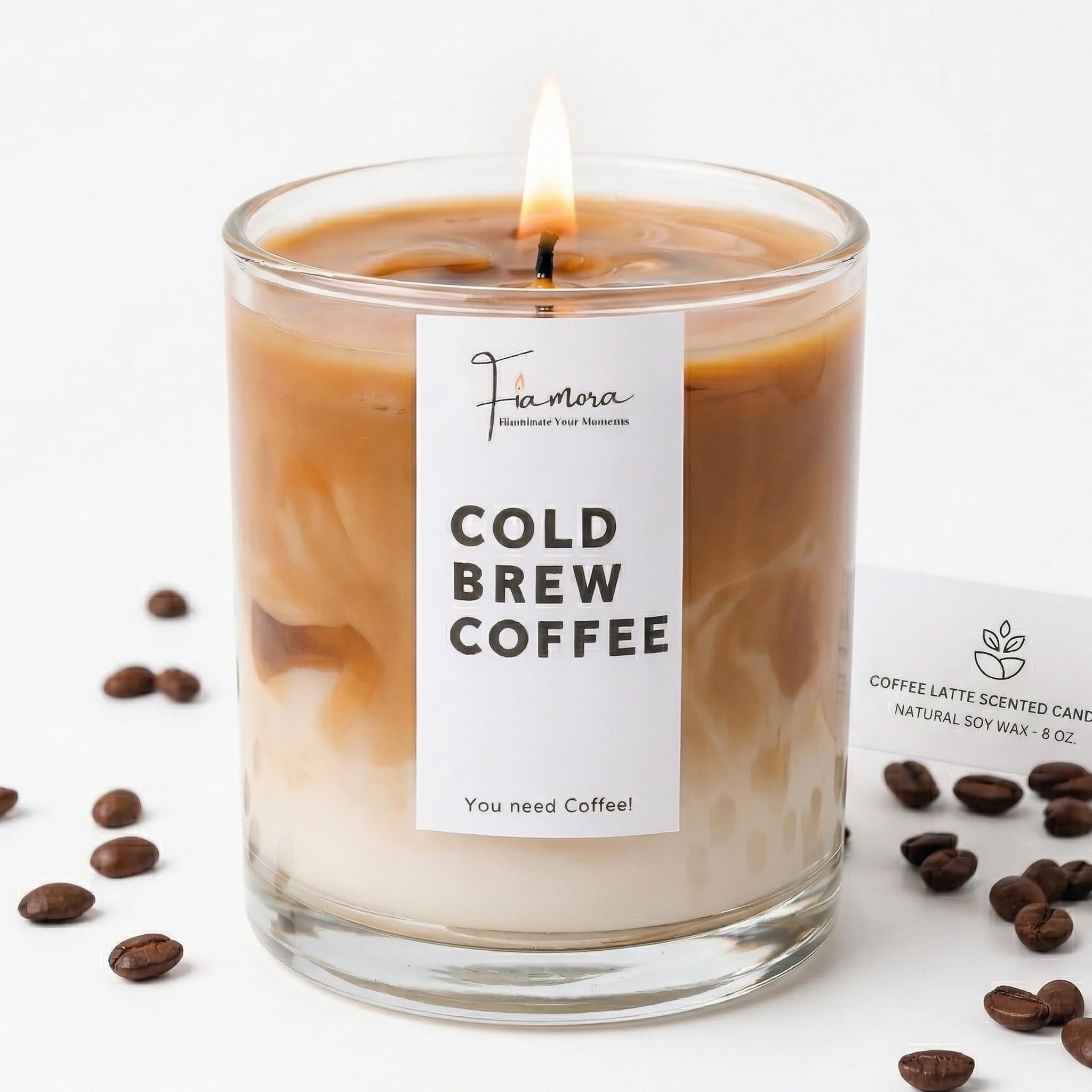 Cold Brew Coffee Scented Candle - 200gm Glass Jar Candle with Lid | 48+ Hour Long-Lasting Burn Time | Premium Aroma Candles for Home Decor & Relaxation