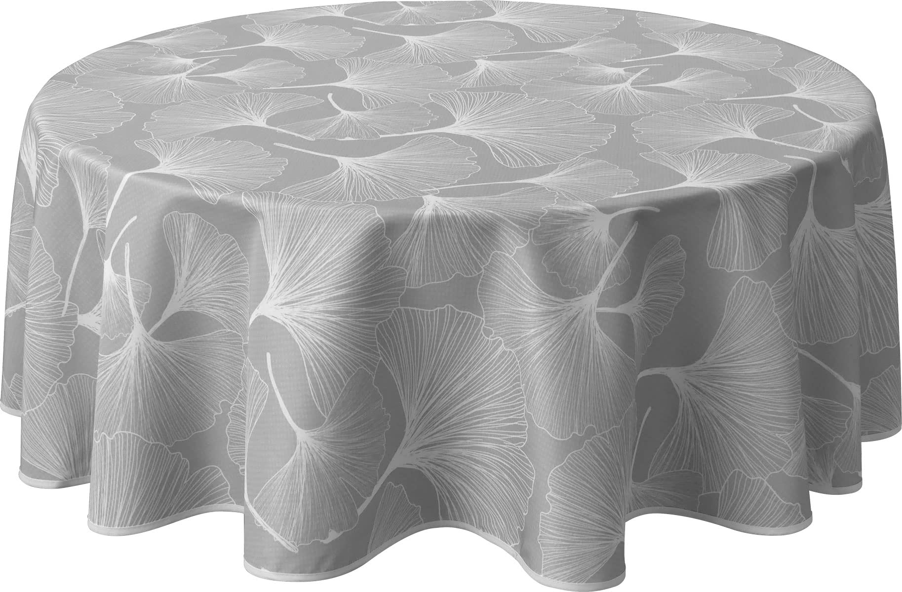 Le linge de Jules - Mantel Antimanchas (Redondo, 160 cm), Color Gris, Blanco