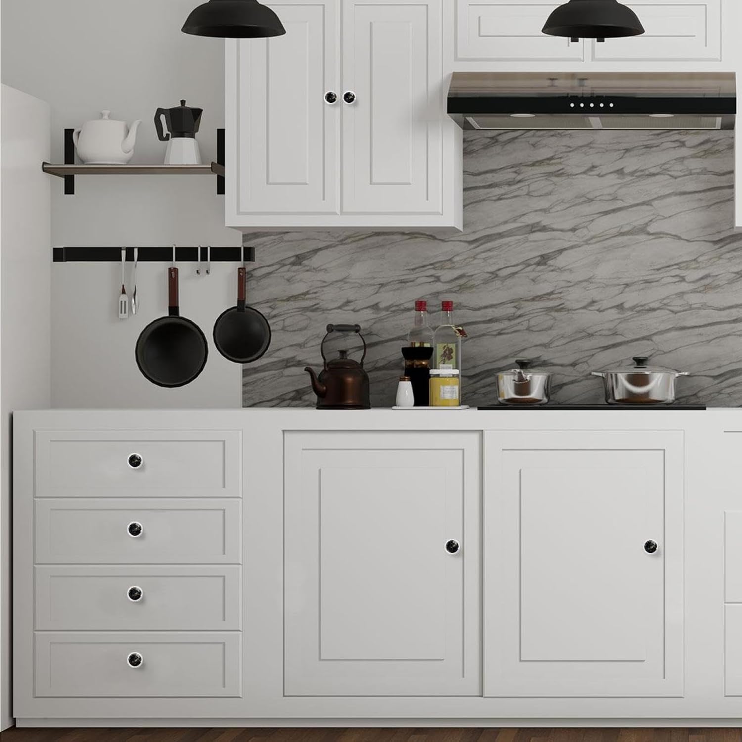 Black Bass Fish Decorative Drawer Pulls, Universal Cabinet Knobs for Various Wooden Furniture