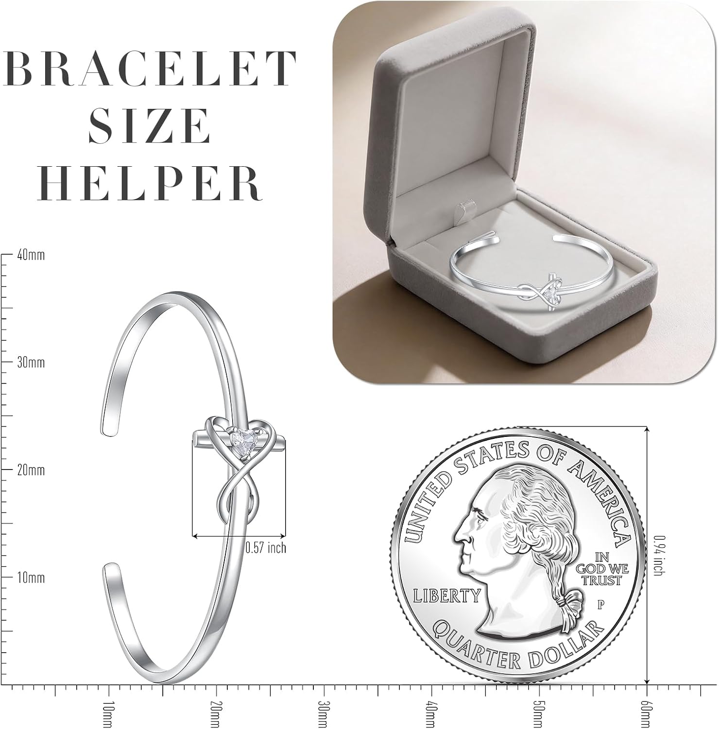 Cross Bracelet for Women Sterling Silver Faith Hope Love Engraved Open Bracelet Religious Adjustable Jewelry Mothers Day Birthday for Women Gifts - Image 7