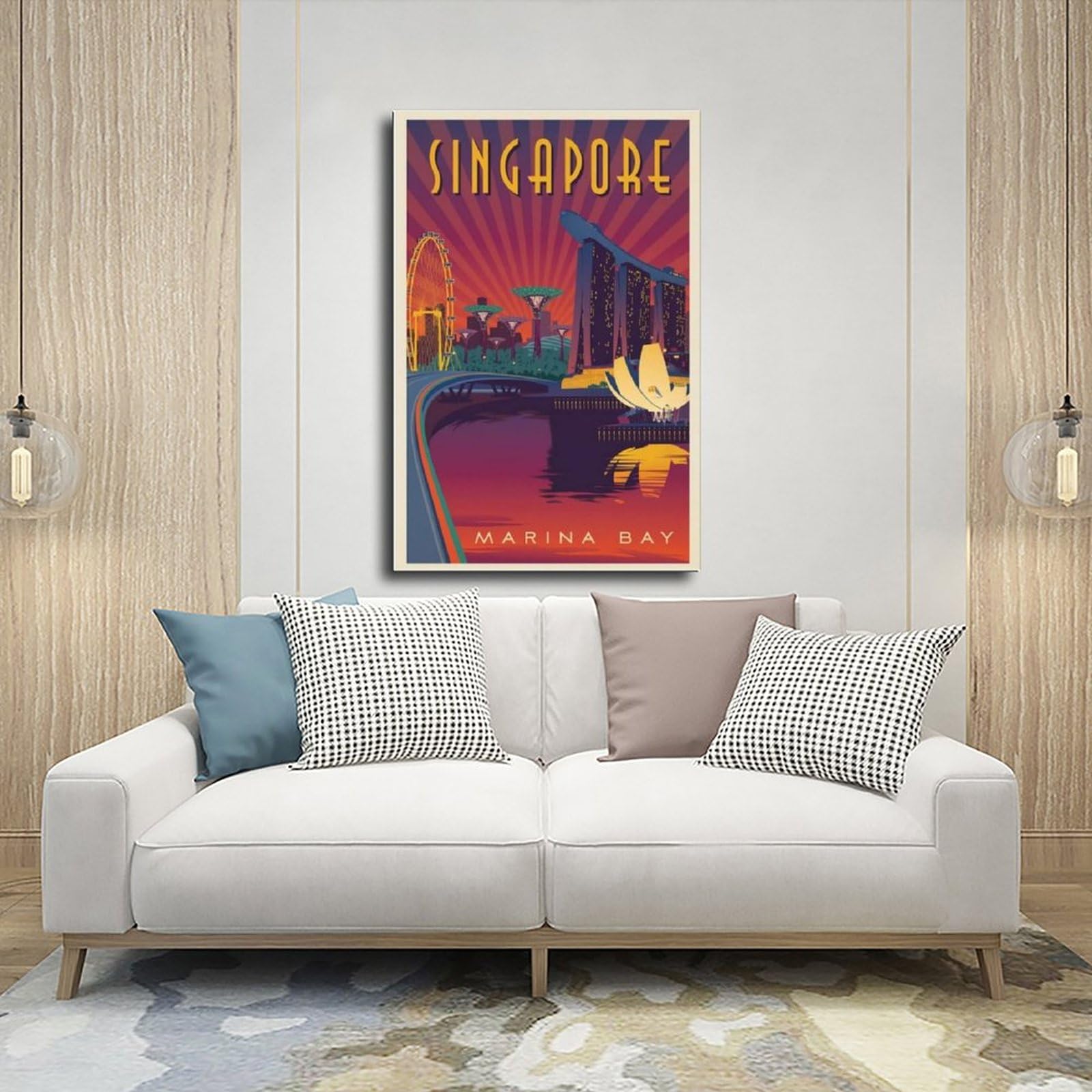 Poster Su Tela Vintage Di Singapore Chinatown – Stampa Artistica 50x75 Cm Per Decorare Soggiorno E Camera Da Letto, Souvenir Di Viaggio