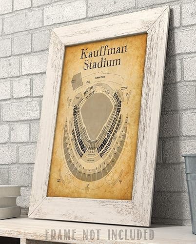 Miniatura 4 de Baseball Decor - Kauffman Stadium of Kansas City Baseball Seating Chart - Baseball Wall Decor 11x14 Unframed Art Print - Great Baseball Room Decor &