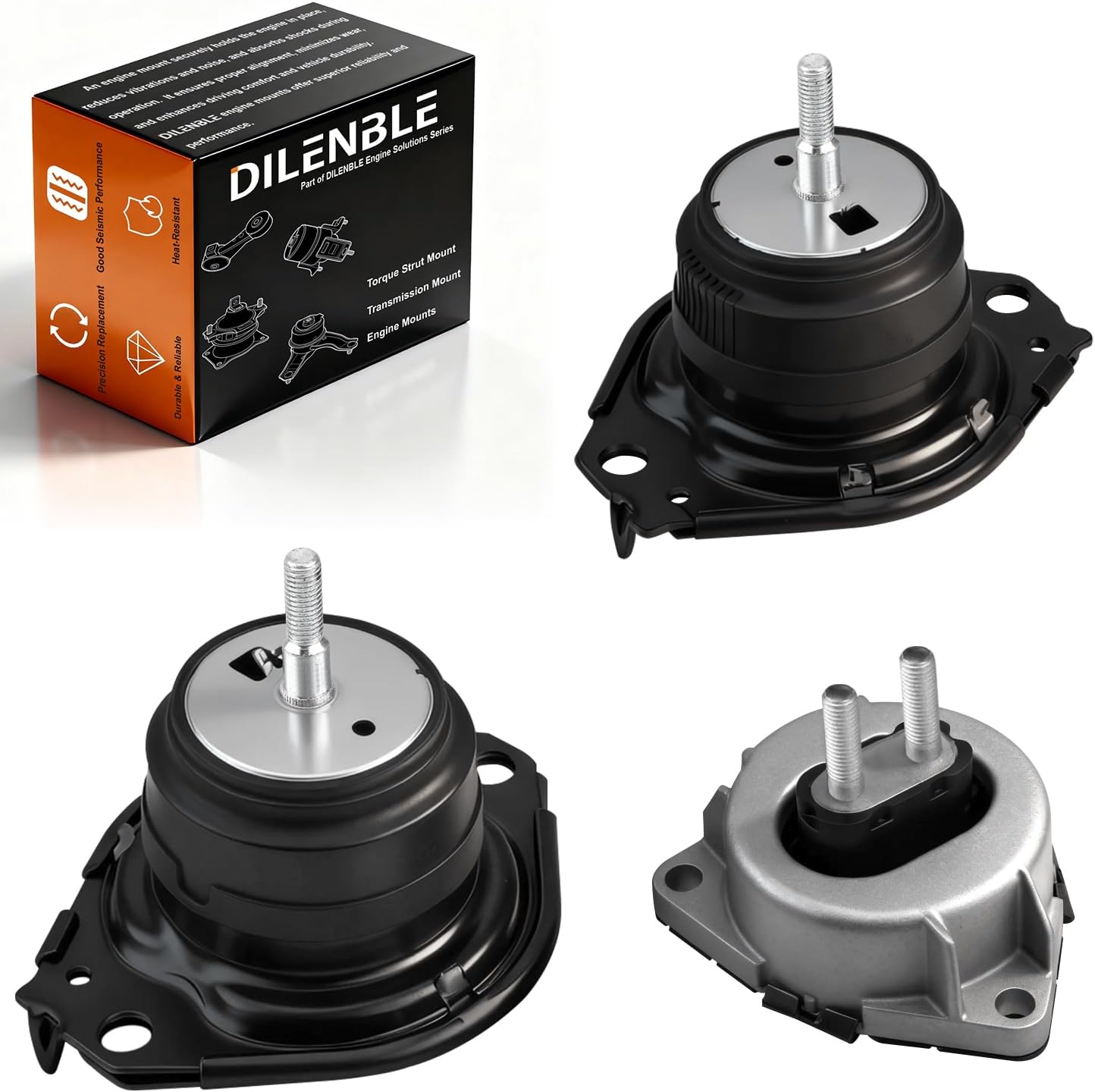 Engine Motor Mount & Trans Mount Replacement for 2011 2012 2013 2014 2015 2016 2017 2018 2019 Dodge Durango 3.6L RWD, Engine Mount Set of 3 Replaces OE# A5611 A5611 A5488 5038548AB 5038548AC