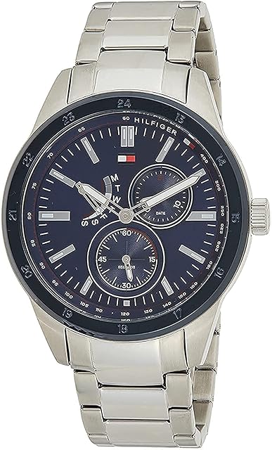 Tommy Hilfiger Analogue Multifunction Quartz Watch for Men with Silver Stainless Steel Bracelet - 1791640