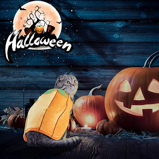 vikedi halloween kostum katze katze halloween kurbis kostum einstellbares haustier halloween kostum lustiges haustier kurbis kostum fur katzen kleine hunde haustiere party cosplay dress amazon de haustier