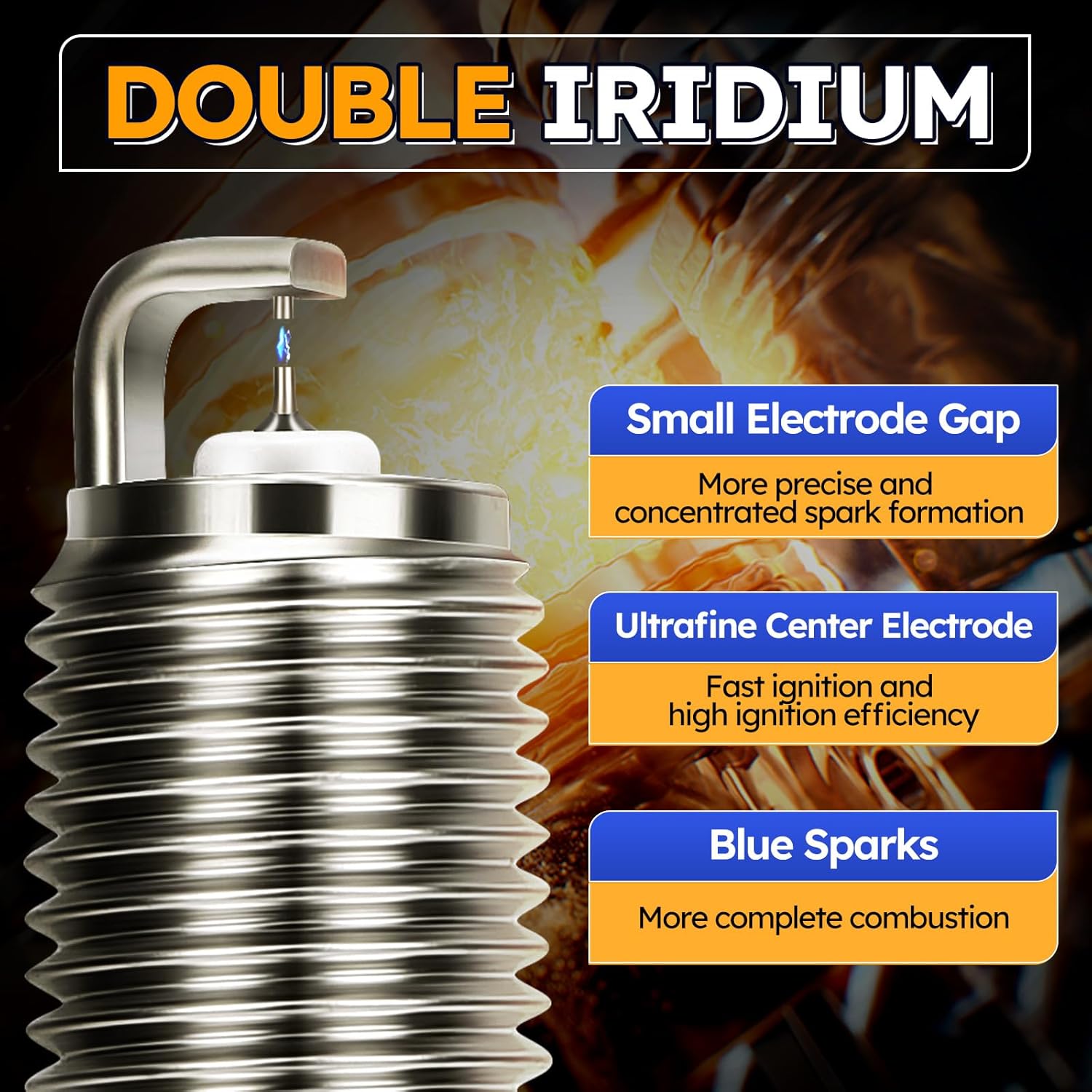 6619 Double Iridium Spark Plug Compatible with BMW Mercedes-Benz Lexus Toyota Saab Subaru Suzuki Volvo Replaces# LFR6AIX-11