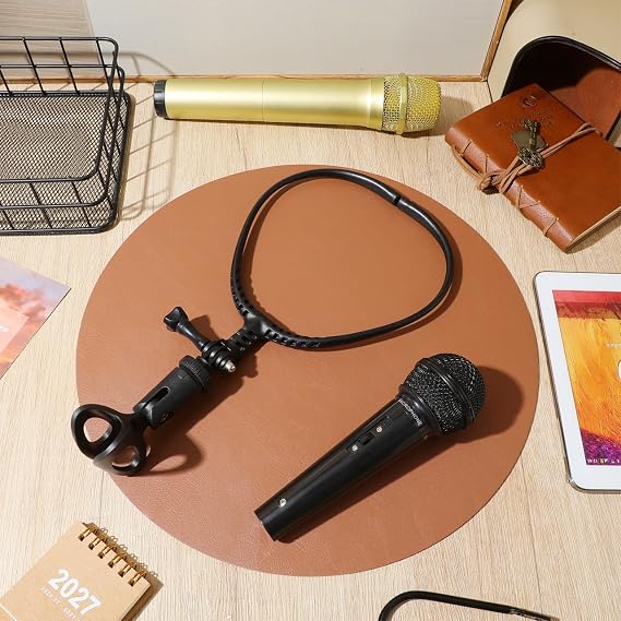 Neck Hanging Mic Holder Adjustable Microphone Neck Mount for Singing Hosting Guitar Playing and Outdoor Live Streaming Hands Free Mic Rack Lightweight Portable
