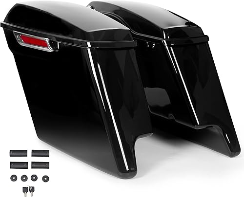 Vista 8 de ECOTRIC - Alforjas rígidas extendidas de 5 pulgadas para maletero, compatibles con todos los modelos Harley Davidson Road King Glide Softail Touring