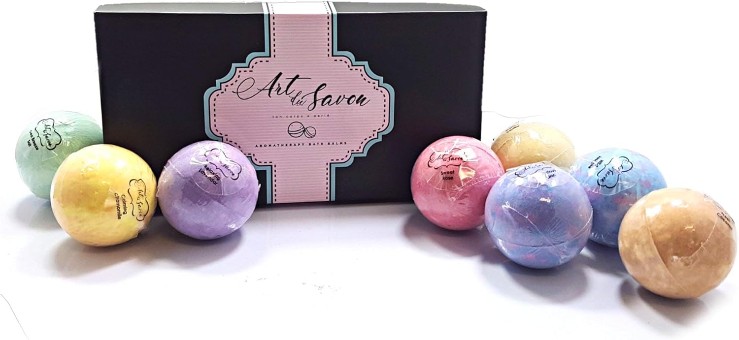 ISO Beauty Presents Art Du Savon 8pc Bath Bomb Luxury Gift Set Releasing Bursts of Fragrance While Conditioning Skin with Shea Butter 1 ISO Beauty Presents Art Du Savon 8pc Bath Bomb Luxury Gift Set Releasing Bursts of Fragrance While Conditioning Skin with Shea Butter
