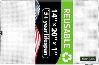 Reair 14x20x1 Extra Replacement Filter without Frame, Washable and Reusable Air Filter 14x20x1 for AC HVAC Furnace, MERV 8 Air Filters Machine Washable, AC Furnace Air Filter without Frame