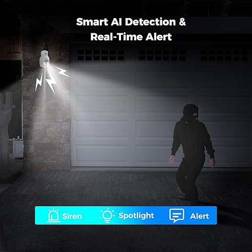 Miniatura 5 de Hiseeu Cámara de seguridad inalámbrica WiFi 2.4GHz, zoom 10X PTZ, cámara de seguridad impermeable, audio de 2 vías, seguimiento automático y alarma,
