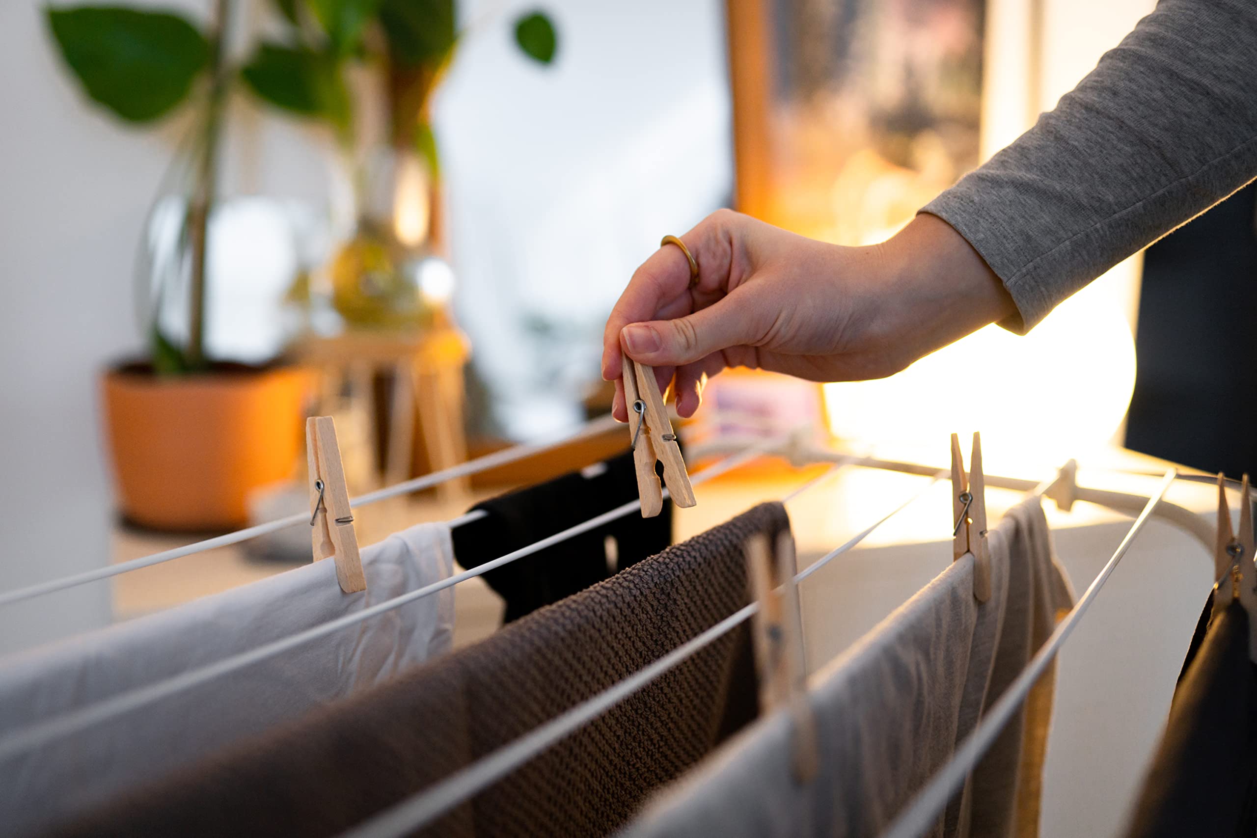 Chinchilla® Spinacze do bielizny, 40 sztuk, z certyfikowanego drewna bukowego – jakość Made in Germany | wszechstronne zastosowanie, do zawieszenia prania i majsterkowania | bez plastiku, trwałe i