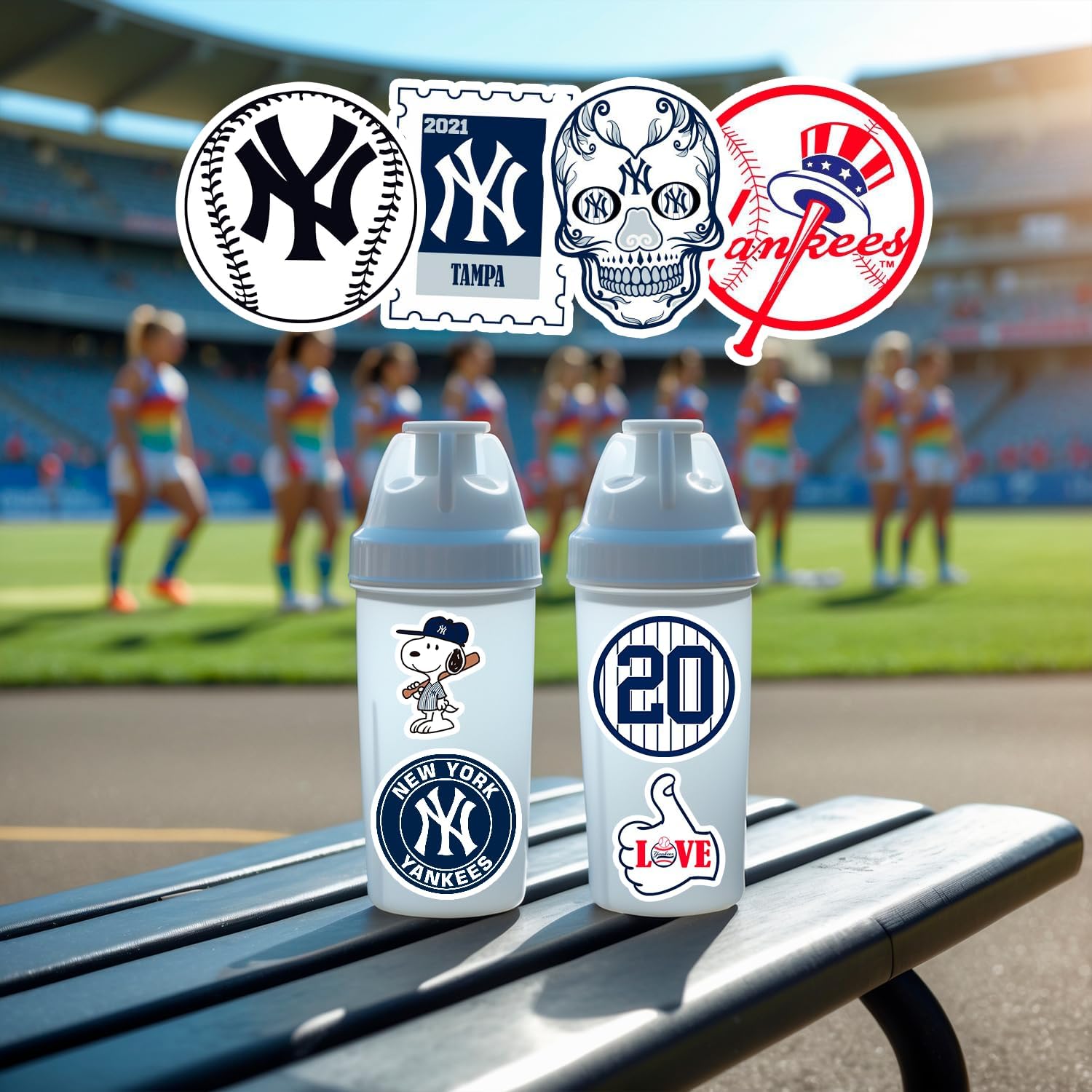 72pcs New York Baseball Stickers Yankee Pack for Laptop Water Bottle Car Window Scrapbook Helmet Skateboard Wall Cool Vinyl Decals for Kids Teens Adults Fans Gifts Mighty Yankees Inspired