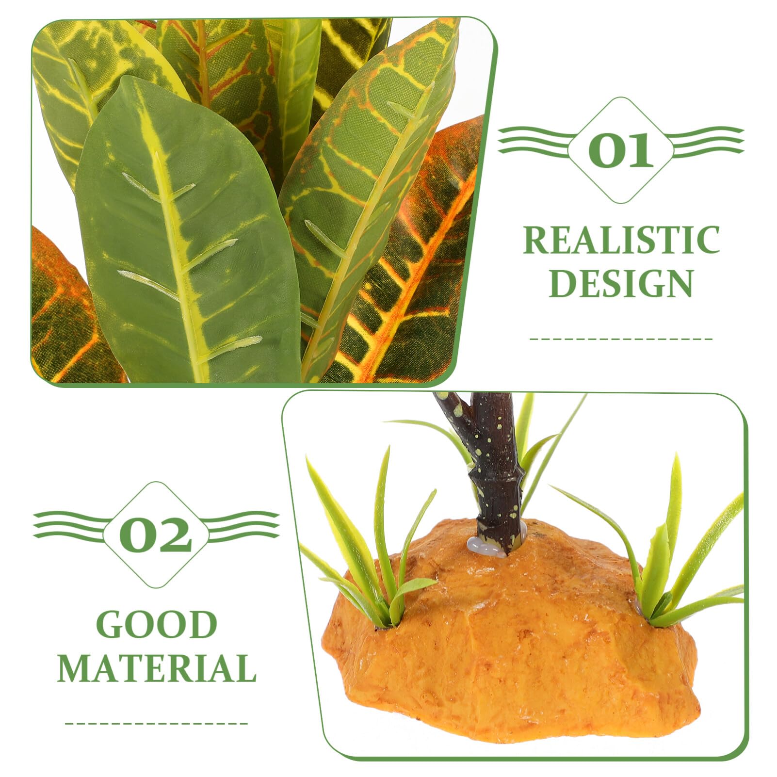 thumbnail: Reptielenterrarium Decoratie – Kunstplant Calathea Makoyana Voor Gekko’s, Hagedissen, Slangen, Amfibieën Habitat