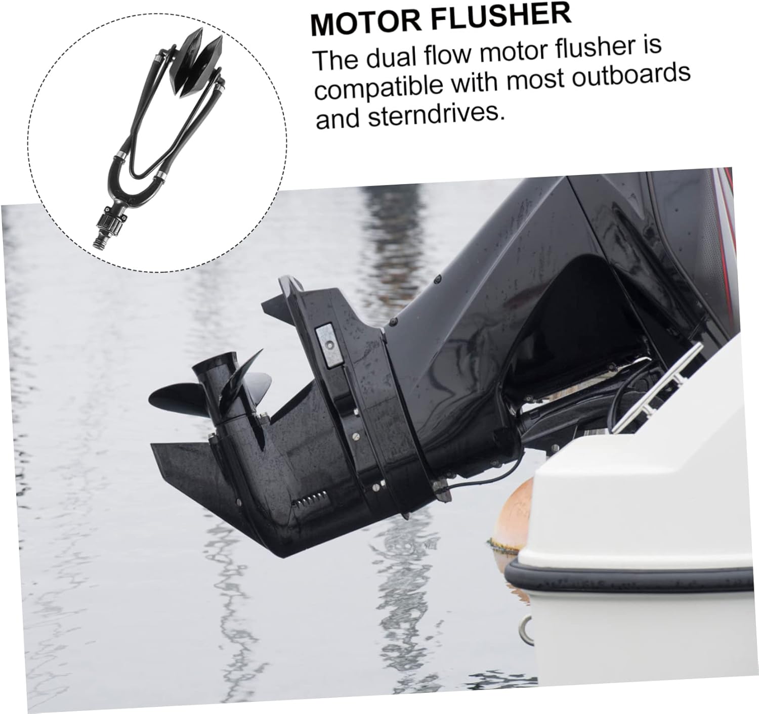 Boat Motor Flusher Motor Cleaner Kit Dual Water Feed for Outboard Engine