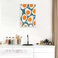 Vista 5 de Póster retro de huevos fritos con alimentos y huevos, arte de pared, cocina, impresiones estéticas, pintura para el hogar, cocina, restaurante