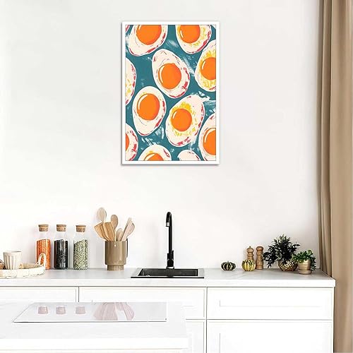 Miniatura 5 de Póster retro de huevos fritos con alimentos y huevos, arte de pared, cocina, impresiones estéticas, pintura para el hogar, cocina, restaurante,