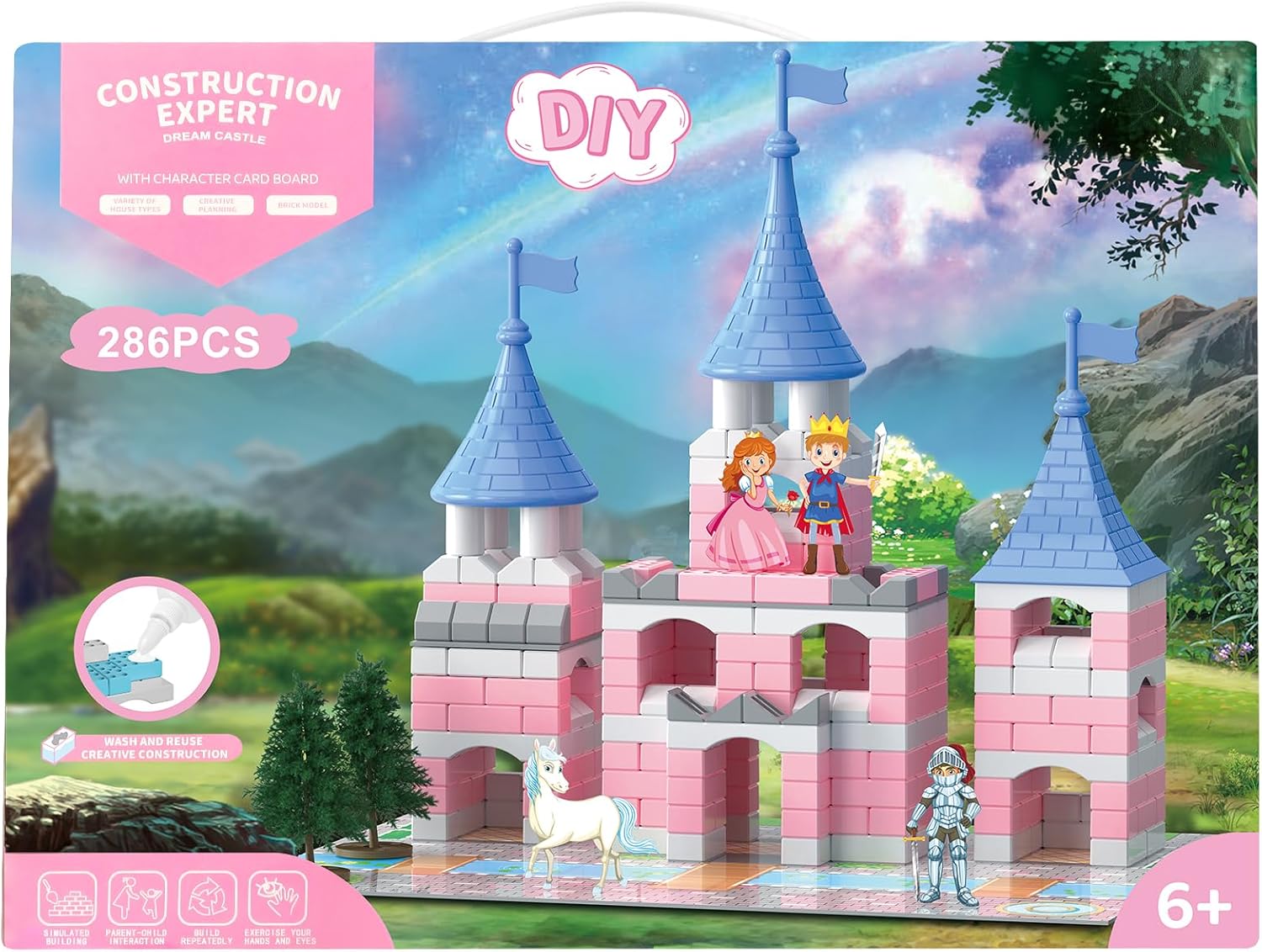 286 PCS Princess Castle Building Blocks Kit for Girls 6-12, Mini Brick DIY Craft Dream Castle Playset, STEM Creative Construction Building Toys, Fantasy Castle Set Gifts for Kids Age 6+