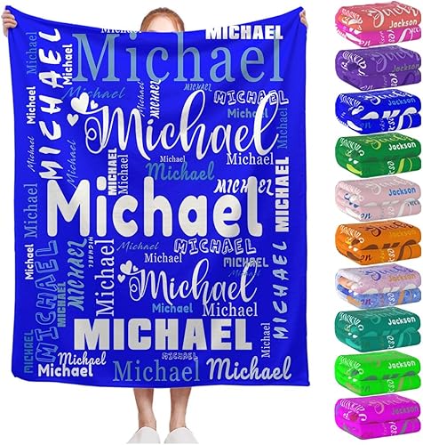 Miniatura 31 de Manta personalizada con nombre para niños, niñas, niños, adultos, hombres y mujeres, mantas personalizadas con nombre, regalos personalizados