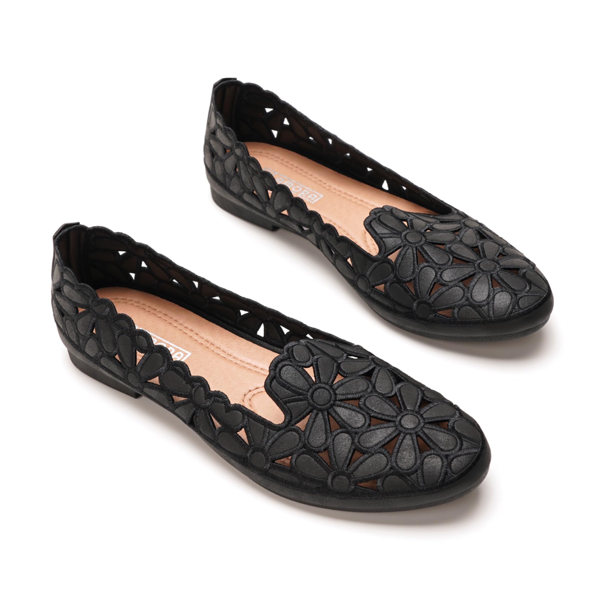 GLAMORA Bailarinas Mujer Caladas Manoletinas Zapatos Planos Transpirables Diseño Floral Calzado Verano Ligero Cómodo Puntera Redonda Zapatos Mujer