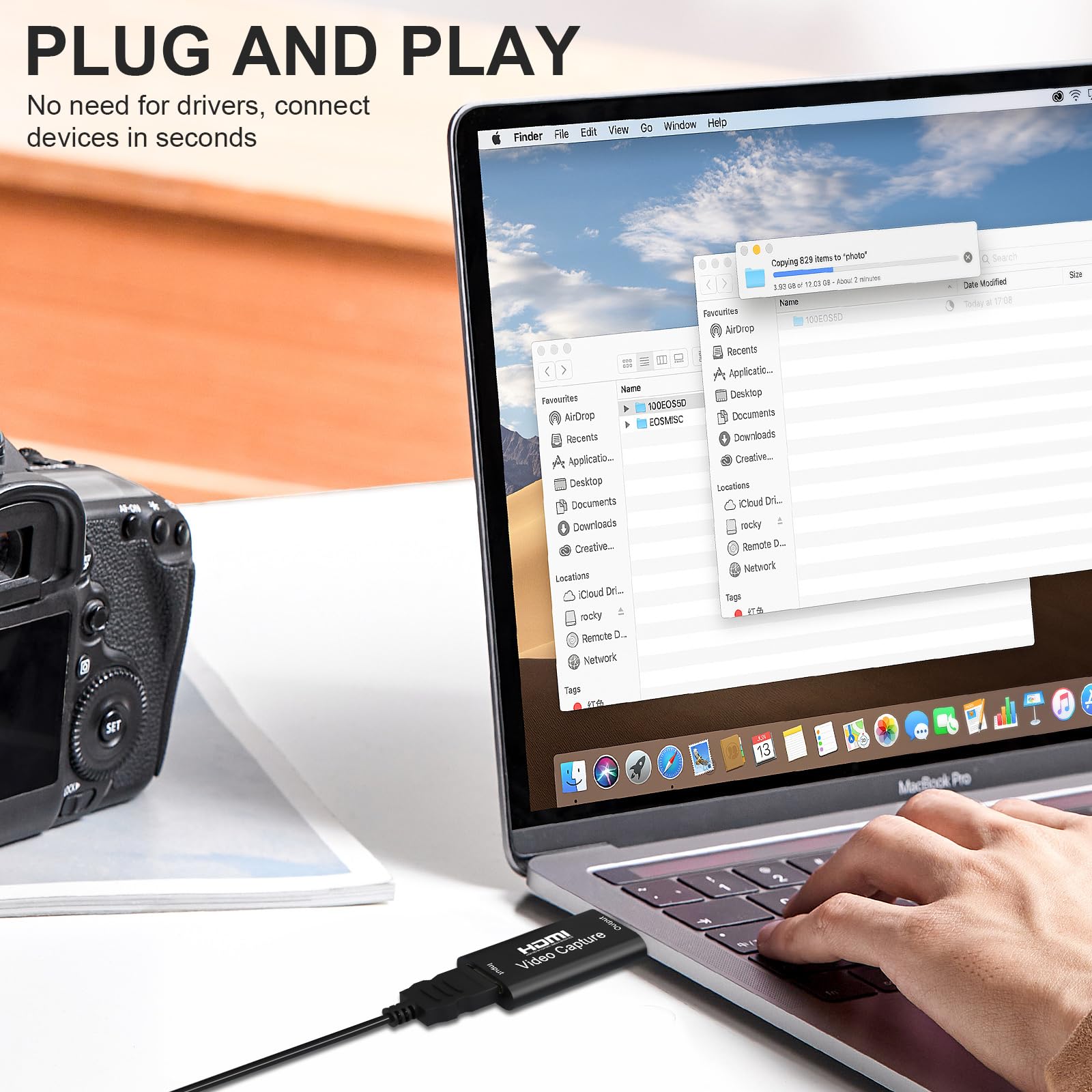 Capturadora Video, Adaptador USB a HDMI, 4K Adaptador HDMI USB Tarjeta, Portátil para Edición de Vídeo Juegos Streaming