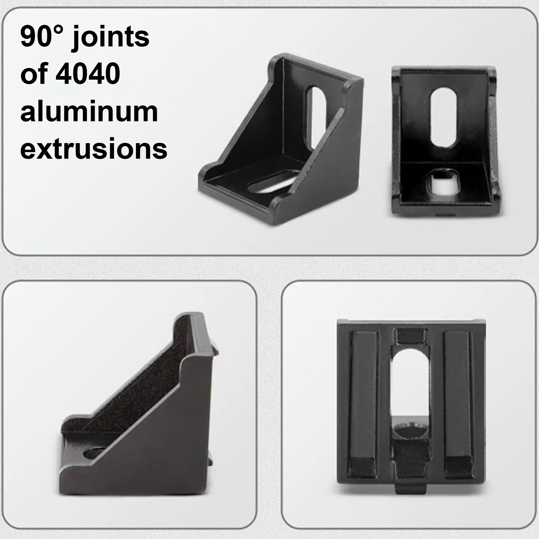 LEPEVNEY 4040 Alumninum Extrusion Inside Corner Brackets 90°L-Shaped Gusset Connectors for Strong & Stable Joints, 10-Pack - Image 4
