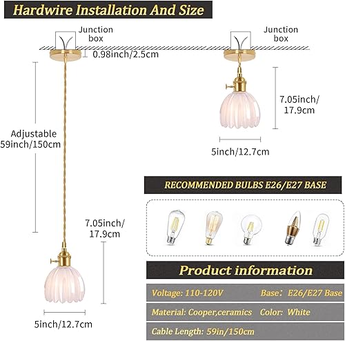 Miniatura 245 de Lámpara colgante con pantalla de cristal ámbar Scindapsus de cristal, lámpara colgante vintage de latón, luz colgante ajustable para cocina, isla