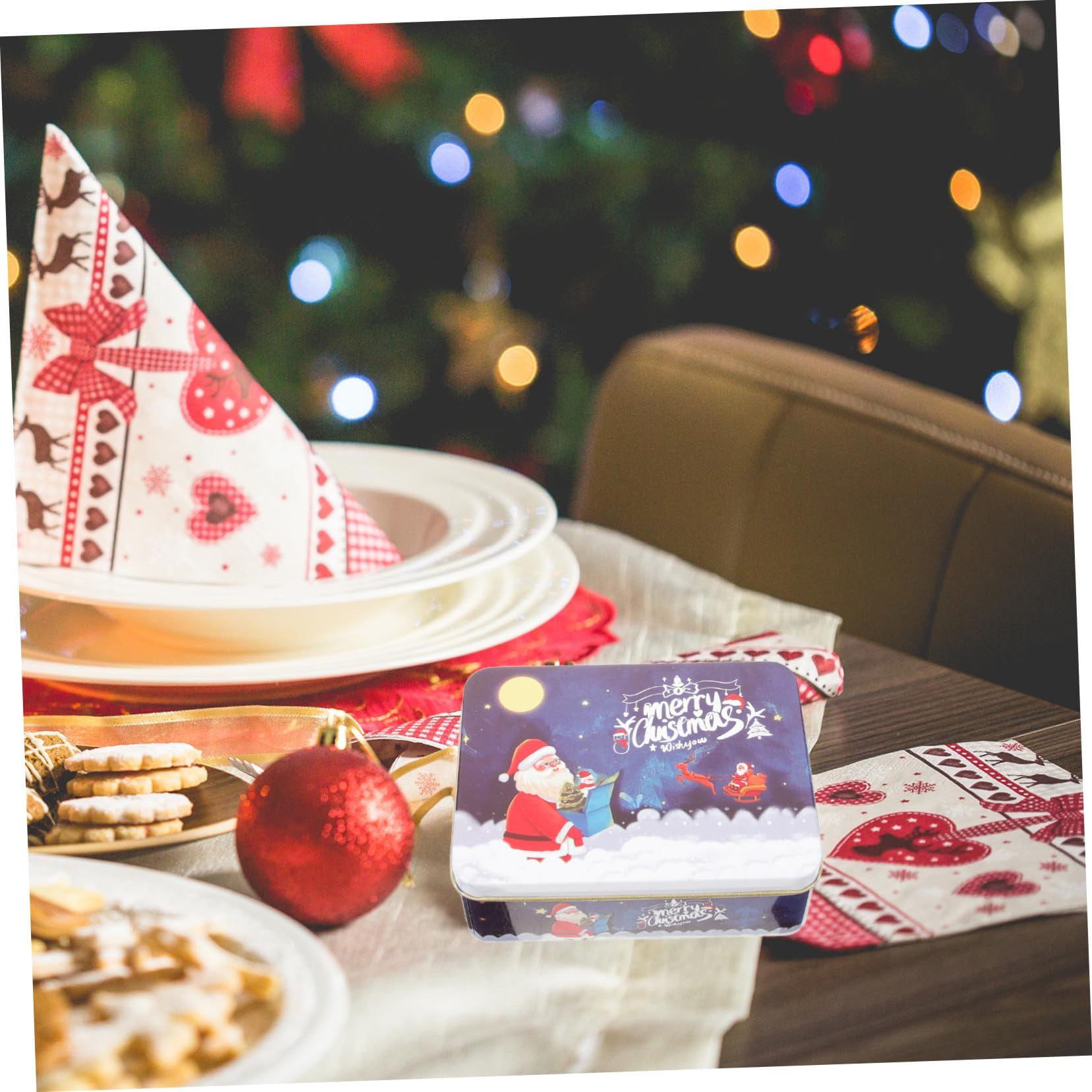 WOONEKY 8 Teiliges Metall Geschenkboxen mit Deckel Kleine Blechdosen für Weihnachtskarten Stabile Geschenkdosen aus Weißblech Vielseitig für Geldgeschenke Kekse Süßigkeiten Festliche