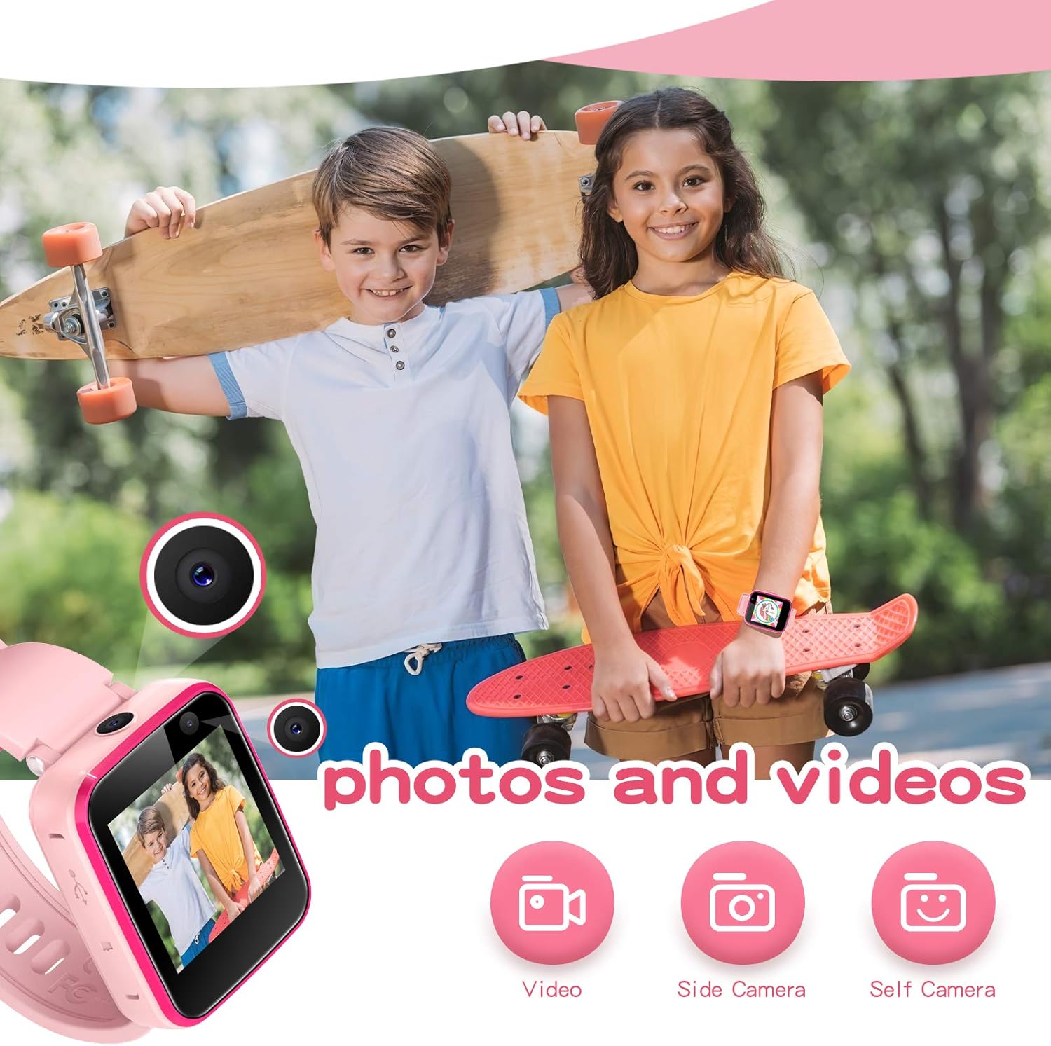 AGPTEK Kids Smart Watch for 3-12 Years Old, Kid Smartwatches with HD Dual Camera, Touchscreen, Educational Games, Music Player, Toddler Watch Learning Toys Birthday for Girls : Toys & Games