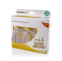 Vista 2 de Conjunto de botella Medela para leche materna, amarillo., 8 onzas, Translúcido