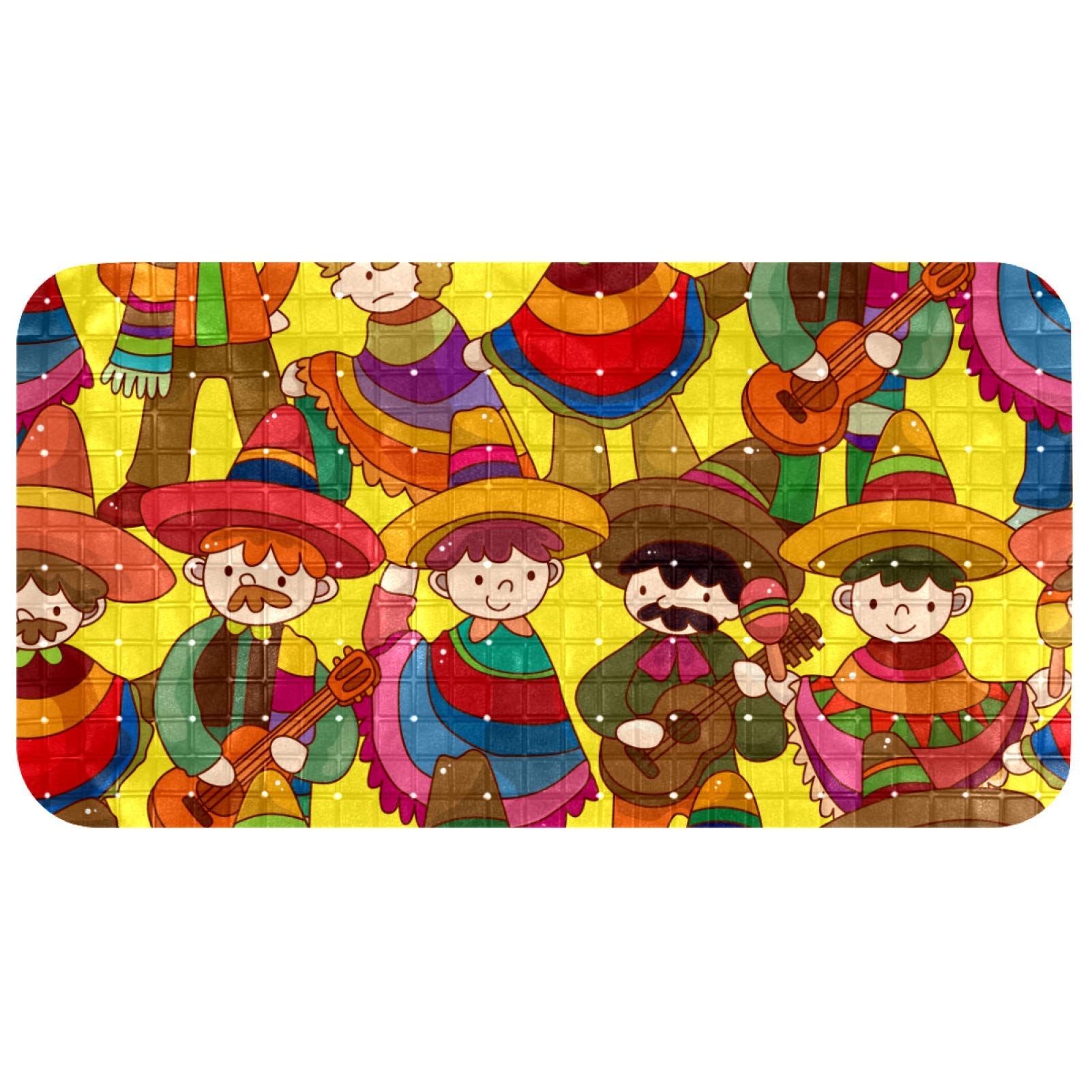 Alfombrilla de baño Bennigiry con dibujos animados mexicanos: alegría y seguridad para tu hogar