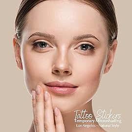 Bliss and Beyond USA, 2 sheets eyebrow tattoo waterproof sticker, Long Lasting, Natural Looking Eyebrow for Alopecia, Chemo, Cancer gift. Same Size eyebrow tattoos (Natural Los Angeles, Light Brown)