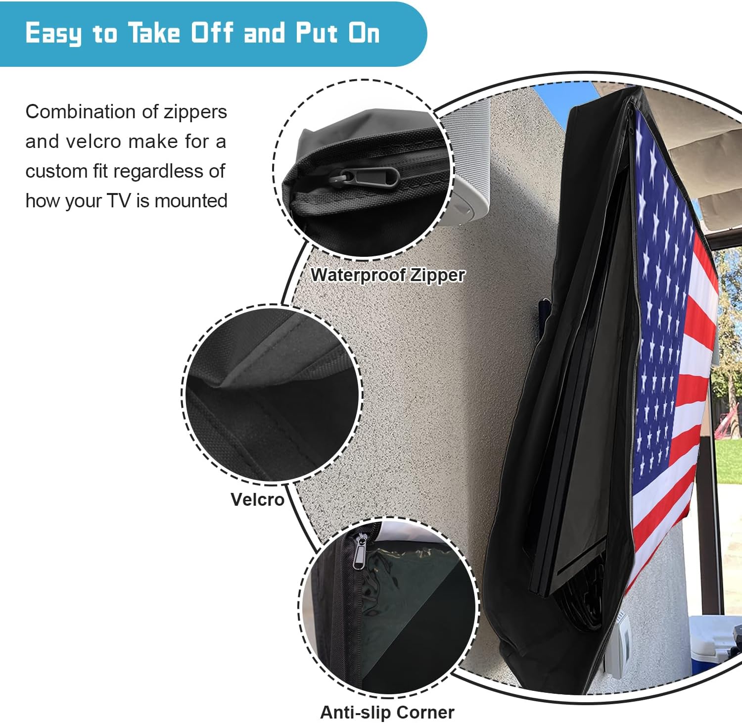 Outdoor TV Cover 40 to 43 Inch Weatherproof, Riding Lawn Mower Cover