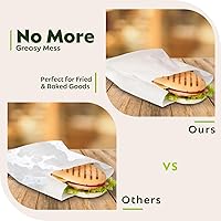 Vista 7 de Resistente a la grasa - Bolsas de papel con fuelle para sándwich - Blanco (1000 unids/paquete) (6 x 0,75 x 6,75)