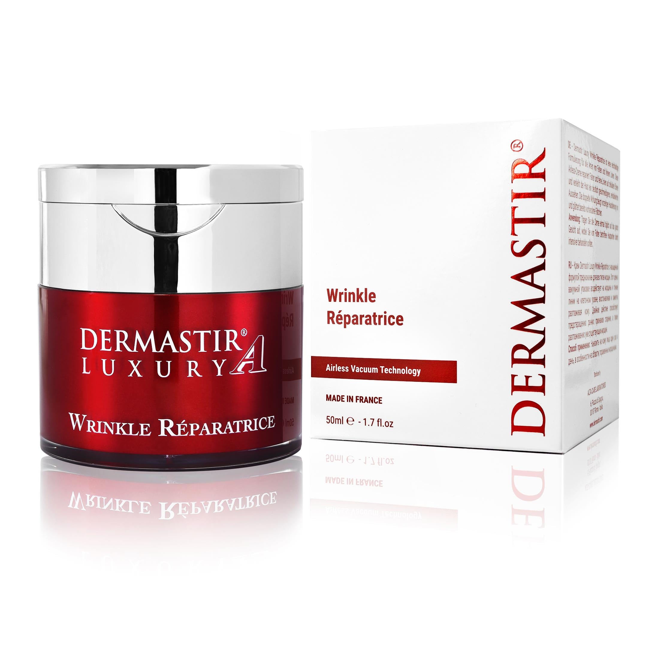 Dermastir Wrinkle Réparatrice Crema Viso Antirughe a Base di Oli, Ceramidi e Peptidi - Made in France, 50ml