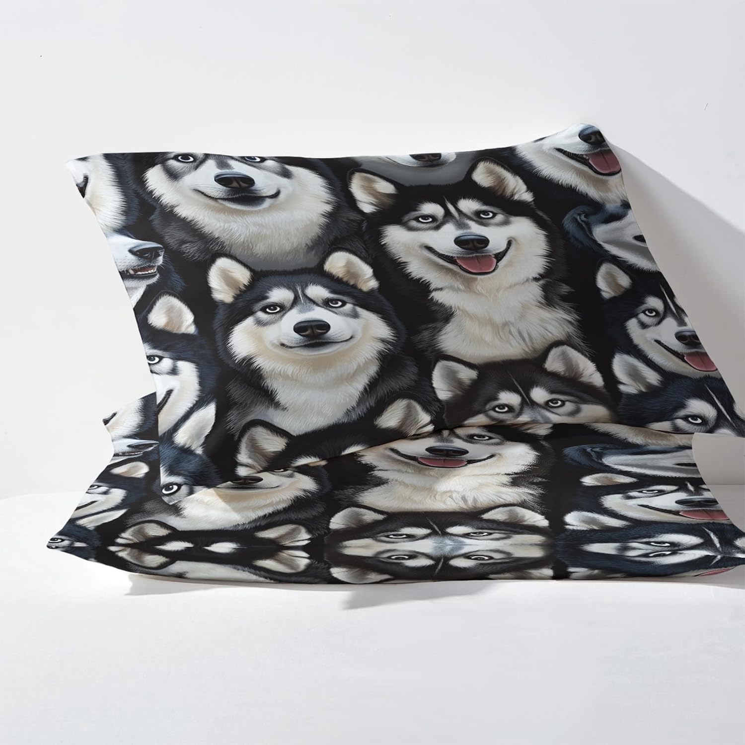 Husky Pillow Cases King Size Set of 2, Dog Pillowcase & Home Decor, Pet Pillow Covers 20x36, Pillow Shams with Zipper, Soft Breathable