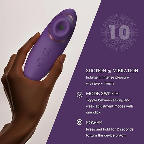 Miniatura 4 de Juguetes para adultos, vibrador de succión de consolador – Estimulador de clítoris 2 en 1 con 9 modos de succión y vibración para mujeres, pezón de