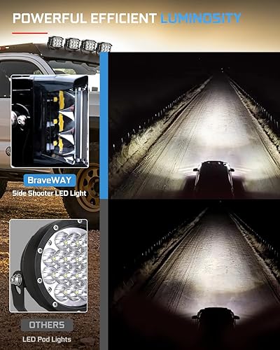 Miniatura 5 de BraveWAY Barra de luz LED curvada de 38 pulgadas con luces LED de 5 pulgadas, haz combinado de inundación, luz de trabajo LED para camiones, UTV,