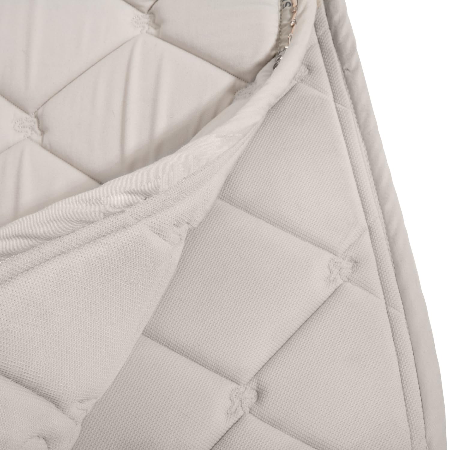 SUNRIDE Dressurschabracke “Wellington” für Pferde - Mesh-Material als zusätzliche Belüftung gegen Hitzestau, pflegeleicht und formbeständig (Full, beige)