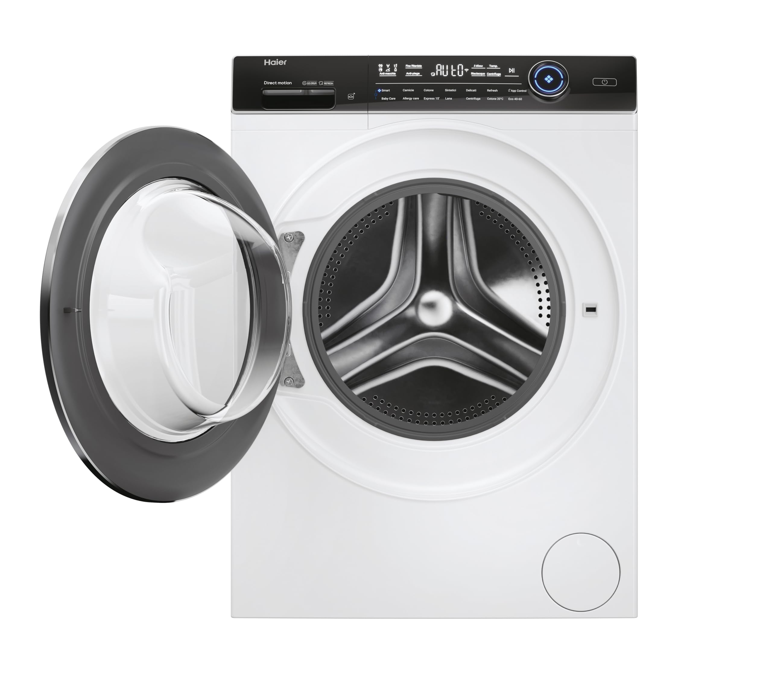 Haier I-Pro Serie 7 Plus, Lavatrice a carica frontale 8 KG, Libera Installazione, Classe A-25%, 1400 giri, Opzione Vapore, 14 programmi, App hOn, Smart Dosing, AxLxP 85x60x53 cm, Bianca - HW80-B14979T