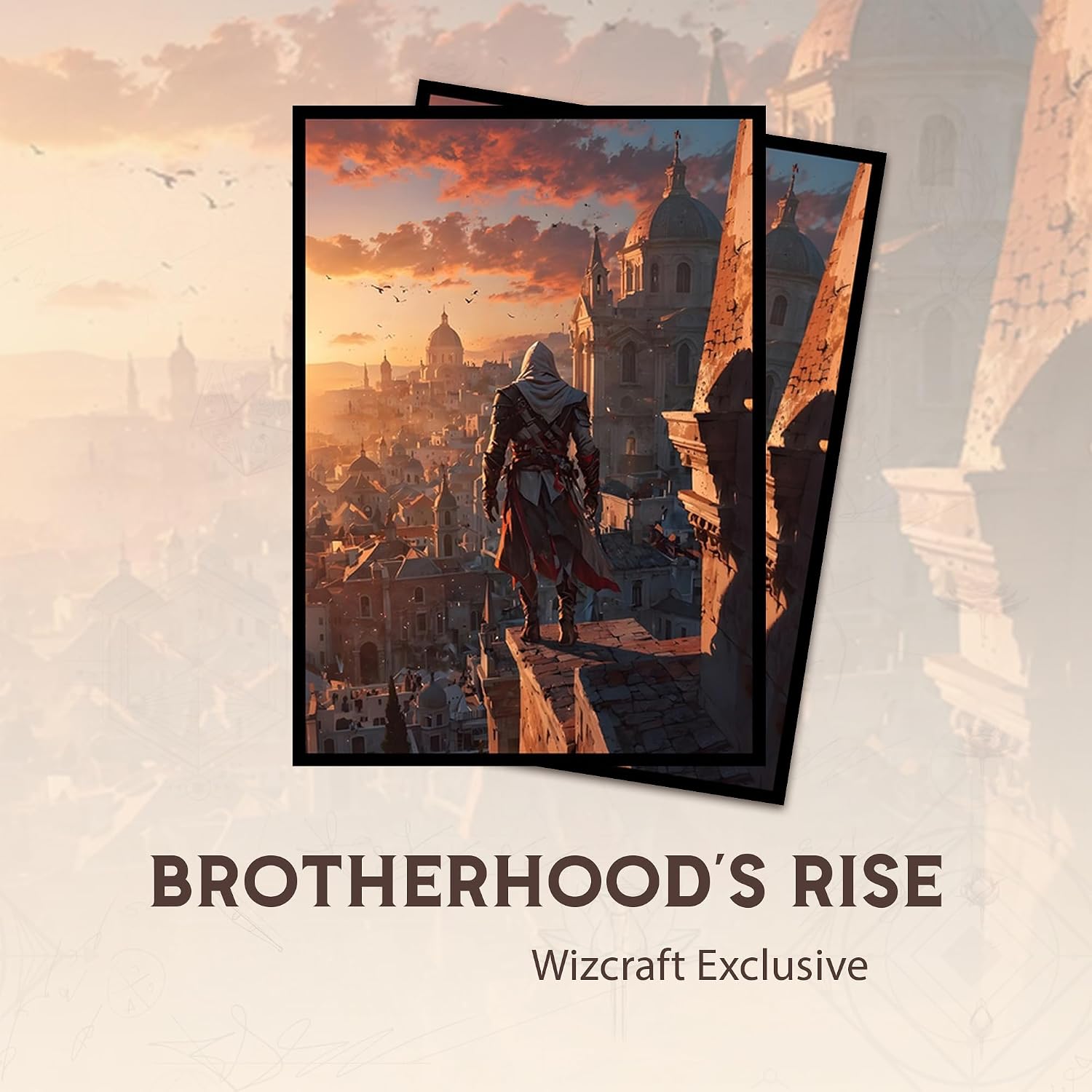 Brotherhood's Rise MTG Card Sleeves (Smooth) - 104 Count Standard Size TCG Sleeves - Compatible with Magic The Gathering - Double Sleeving - Original Art Design, Premium Protection