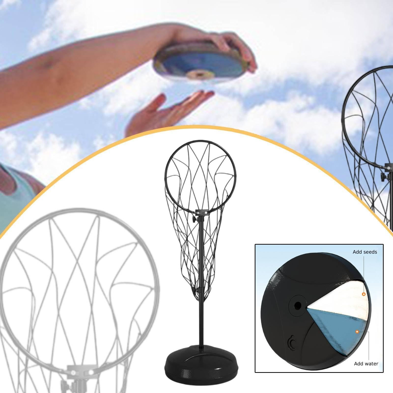 Cestino da Portatile per Allenamento in Giardino con Struttura in Metallo Resistente alla Ruggine, Nylon Multistrato E Supporto