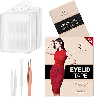 SILKDEMIS Professional Eyelid Tape 400Pcs (4mm,5mm,6mm,7mm), Eyelid Tape for Hooded Eyes Invisible, Premium Double Eyelid Tape Eyelid Lifter Strips