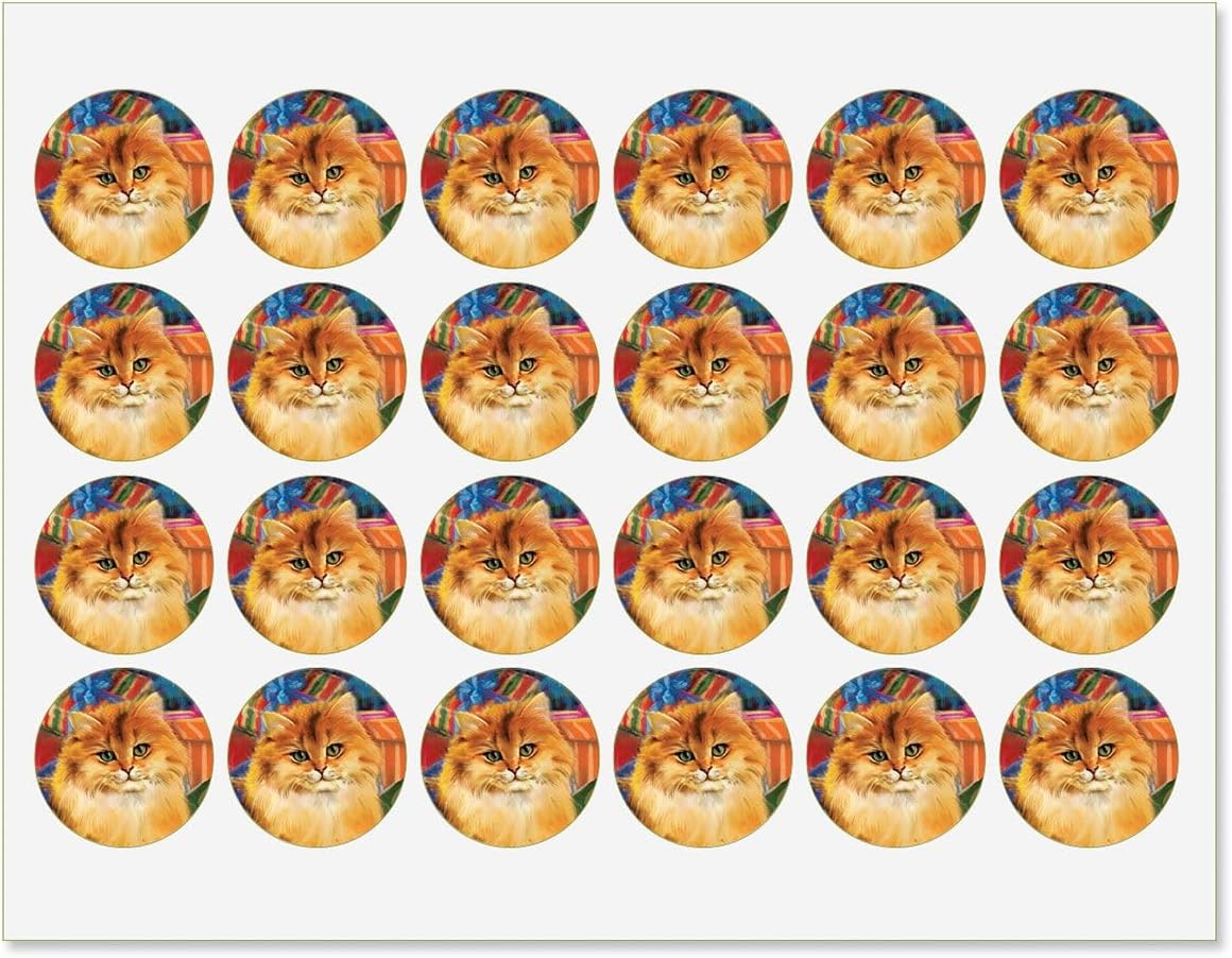Colorful Images Kitty Christmas Tree Holiday Cards- Set of 24 Cards and Matching Envelope Seals, Cat Design, Card Stock, 5 x 7 Inches