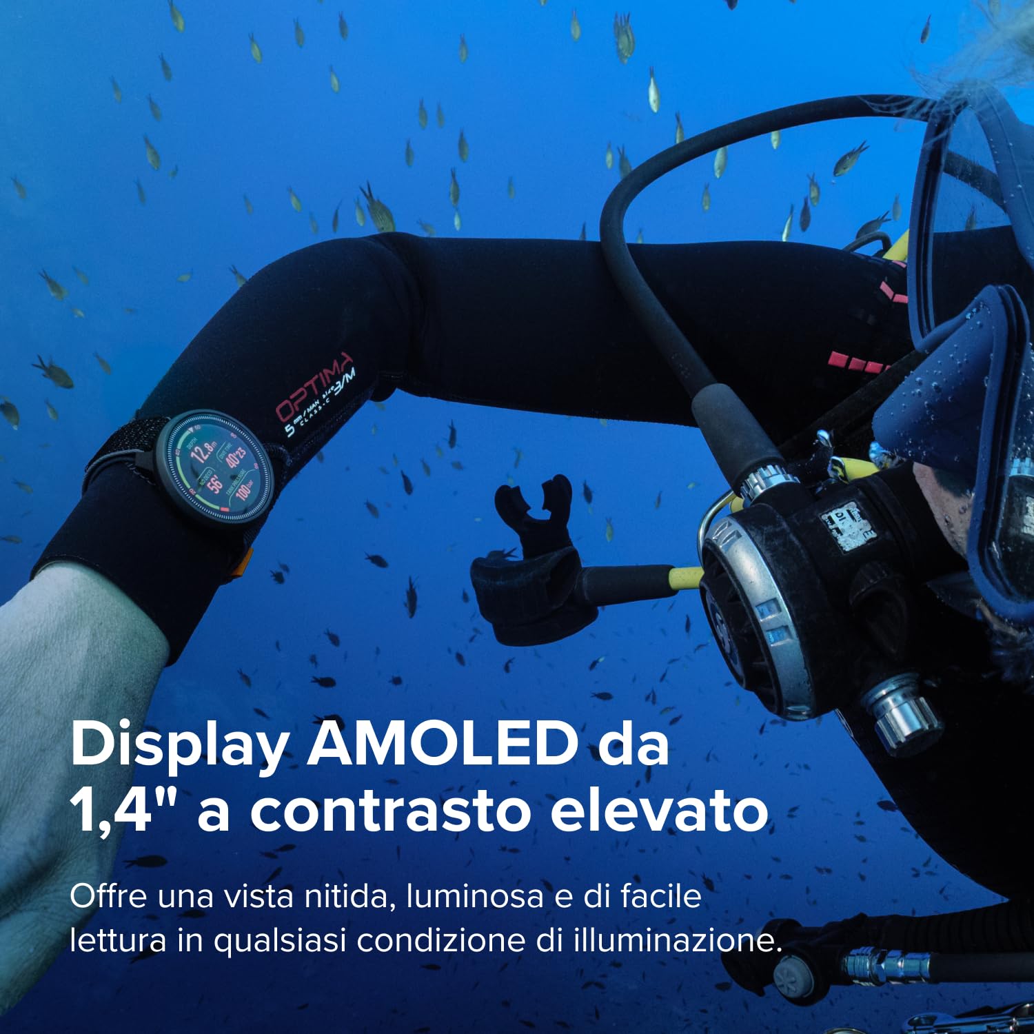 SUUNTO Nautic S Computer Subacqueo, Schermo AMOLED, 60 Ore di autonomia in Immersione, Impermeabile Fino a 80 Metri, GPS Integrato, mappe Offline, letture Gas Wireless, App Suunto